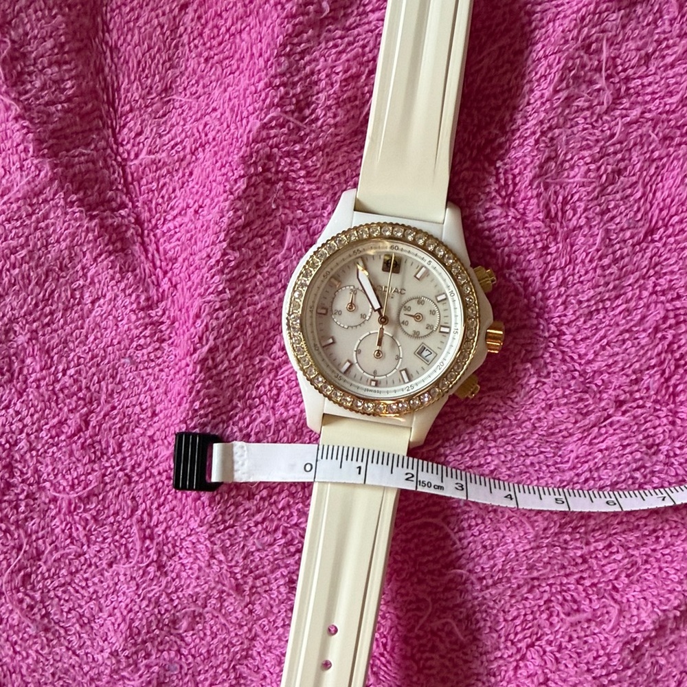 Zodiac Women's White and Gold Crystal Accent Watch - Picture 9 of 10